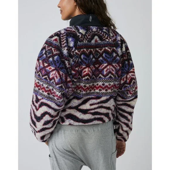 🎉LAST CHANCE🎉 FP MOVEMENT Rocky Ridge Pullover Jacket / Purple Zebra Combo - Picture 3 of 6